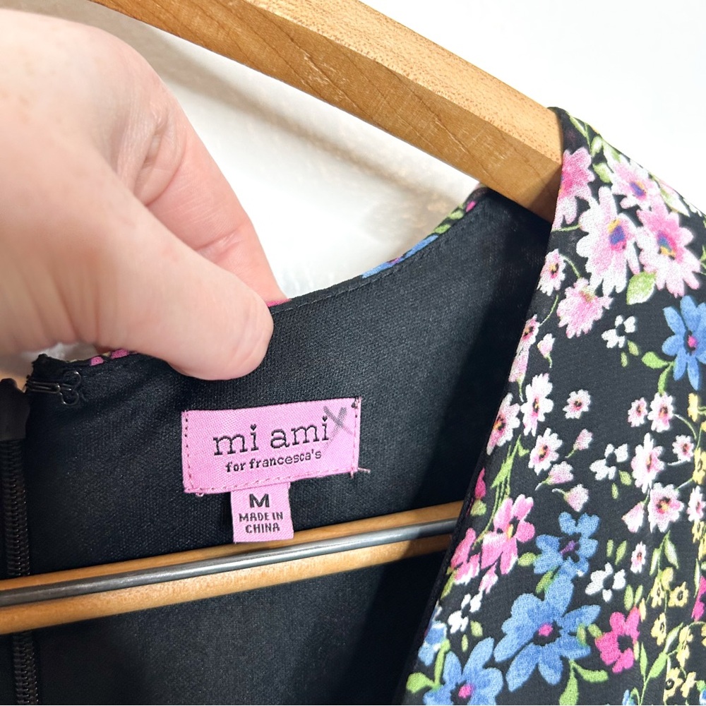Mi Ami For Francescas Colorful Floral‎ Print Long Sleeve Ruffle Romper Medium M - Picture 5 of 11